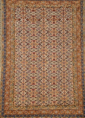 A Vintage Hand-Knotted Wool Persian Kashan Rug