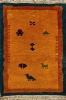 A Hand-Knotted Wool Gabbeh Mat