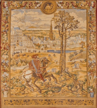 A Vintage Reproduction Belgian 'Hunts of Maximilian' Tapestry
