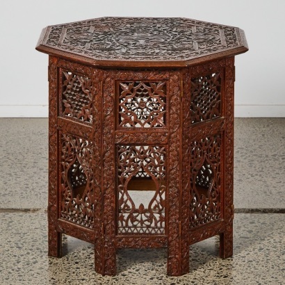 A Decorative Carved Anglo-Indian Occasional Table, A/F