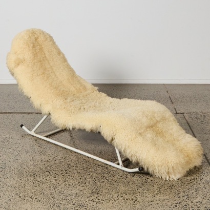 A Mid-Century Fibreglass and Sheepskin Lounger