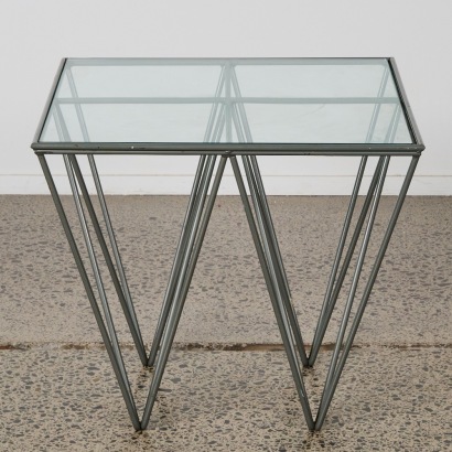 A Paolo Piva Style Side Table in Gunmetal