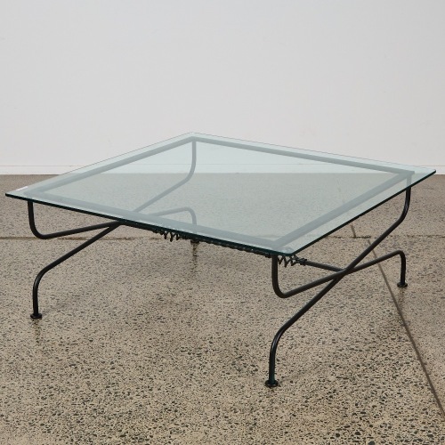A Glass and Metal Coffee Table