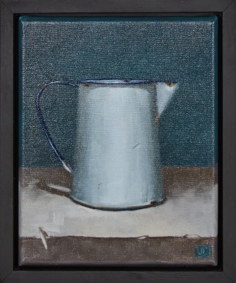 An Original Oil on Canvas Painting of an Enamel Jug by Jules Crafts NZ Artist