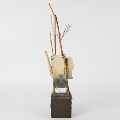 A Debbie Pointon Raku Fired Teapot Form