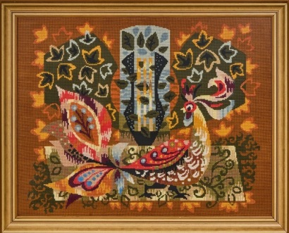 A Mid-Century Framed Needlepoint Tapestry