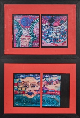 A Pair of Framed Prints by Friedensreich Hundertwasser