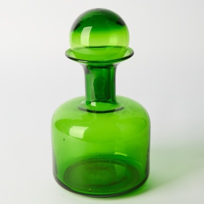 A Vintage Green Glass Decanter