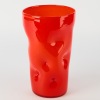 A Red Pinched Glass Vase