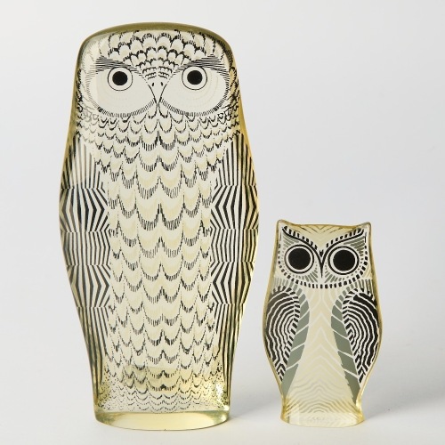 A Pair of Abraham Palatnik Lucite Owls