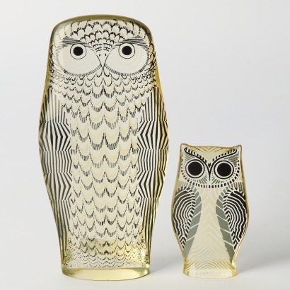 A Pair of Abraham Palatnik Lucite Owls