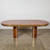 An Art Deco Revival Brass and Walnut Table - 2