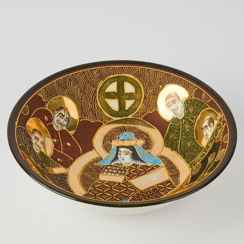 A Japanese Satsuma Ware 'Figures' Bowl