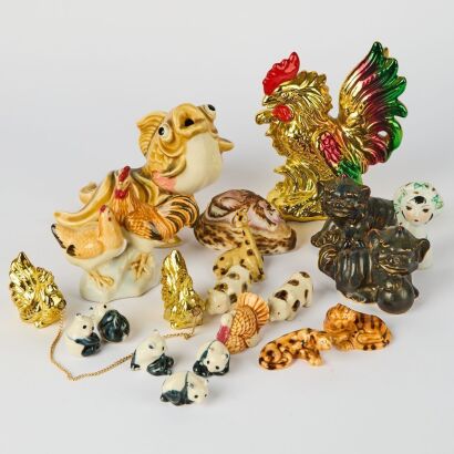 A Group of Chinese Porcelain Animal Ornaments