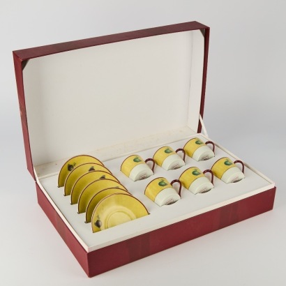 A Boxed Sarah Anderson Paris Demitasse Coffee Set