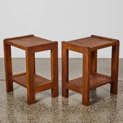 A Pair of Solid Wood Side Tables