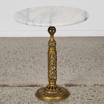 A Vintage Brass and Marble Side Table