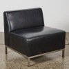 A Minimal Black Leather Chair by Thonet