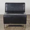 A Minimal Black Leather Chair by Thonet - 2