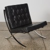 A Leather & Chrome Barcelona Style Chair