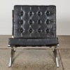 A Leather & Chrome Barcelona Style Chair - 2