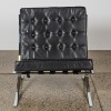 A Leather & Chrome Barcelona Style Chair - 2