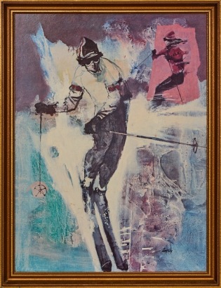 A Retro Zansky Print, Titled On the Slope