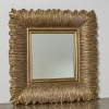 A Square Wall-Hung Mirror with a Leaf-Motif Frame