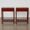 A Pair of Chinese Aged Wooden Side Tables