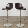 A Pair of Nematic LaPalma Bar Stools in leather