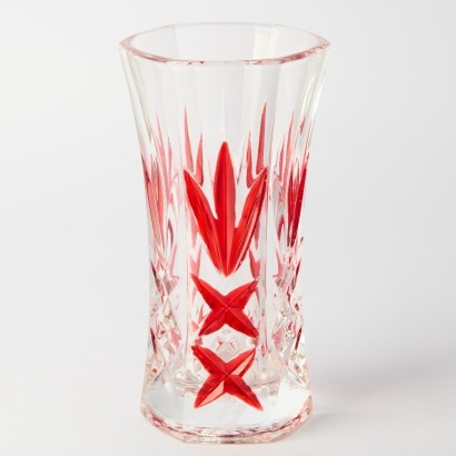 A Val Saint Lambert Style Crystal Vase