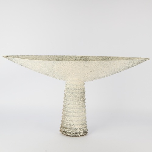 A White Peter Collis Ceramic Pedestal in Waka Form