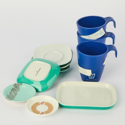 A Set of Vintage Air New Zealand Serving Crockery, Including Crown Lynn & Noritake