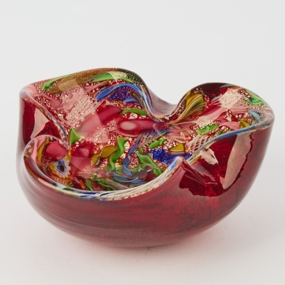A Vintage 'Tutti Frutti' Art Glass Bowl Attributed to Dino Martens