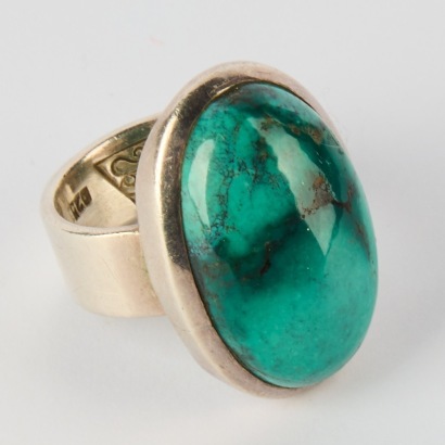 A Navajo Sterling Silver and Turquoise Ring