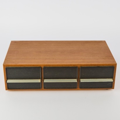 A Vintage Cassette Tape Three-Drawer Holder