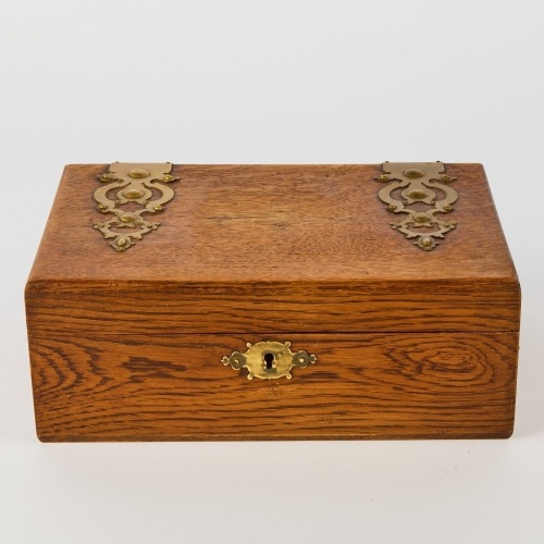 An Antique English Oak Box