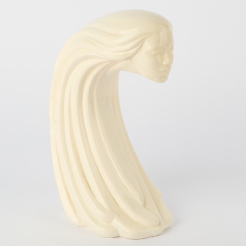 A Mid-Century "Woman of the Wind" Ceramic Sculpture in White