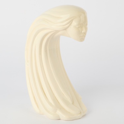 A Mid-Century "Woman of the Wind" Ceramic Sculpture in White
