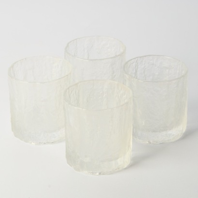 A Vintage Set of Four Bark Glass Tumblers