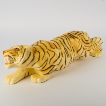 A Large Vintage Ceramic Tiger