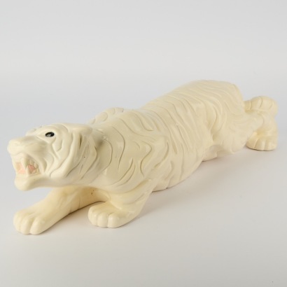 A Large Vintage Ceramic White Tiger