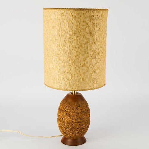 A Mid-Century Cork Table Lamp