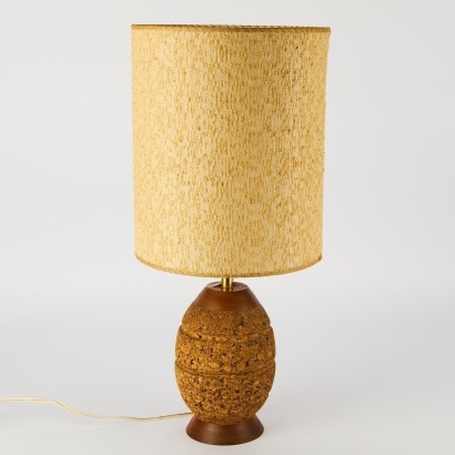 A Mid-Century Cork Table Lamp