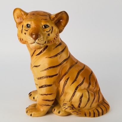 A Kitsch Resin Tiger Cub Statue
