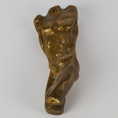 A Solid Bronze Male Torso Sculpture