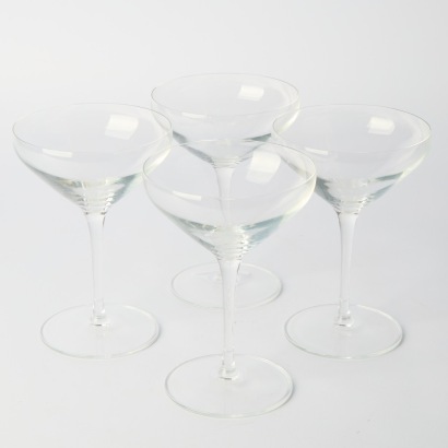 A set of four Vintage Crystal Champagne Coupes