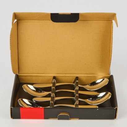 An Alessi Nuovo Milano set of four Teaspoons in Box