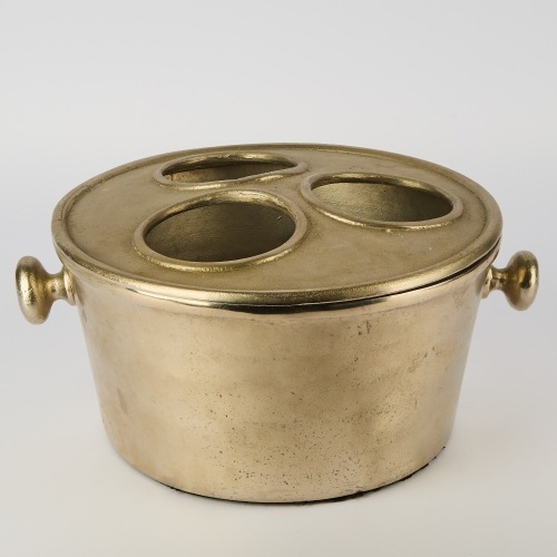 A Triple Wine Bottle Cooler in Silver Finish