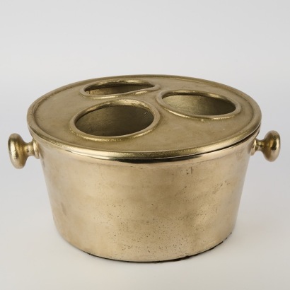 A Triple Wine Bottle Cooler in Silver Finish